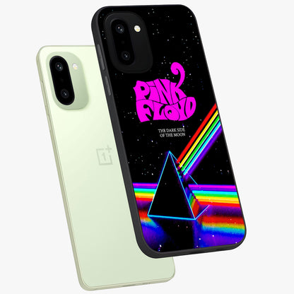 Galactic Light Frequency Glass Case for 1+15R angled mockup showcasing glossy finish and vibrant neon detailing