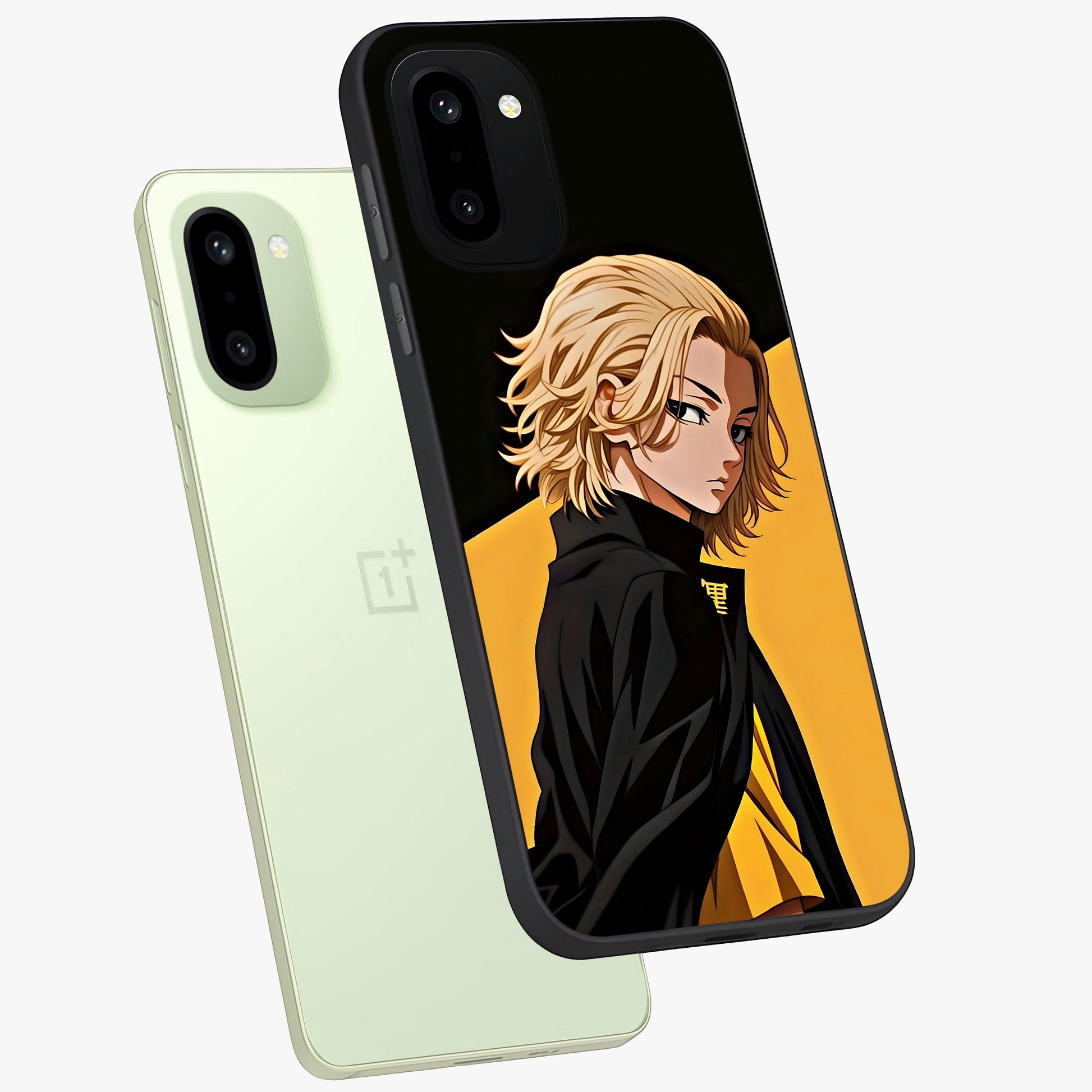 Golden Stallion Moonride Glass Case for 1+15R angled mockup showcasing glossy finish and rich celestial tones