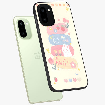Happy Cute Bunny Glass Case for OnePlus 15R |1+15R