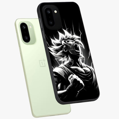 Limitless Power Unleashed Glass Case for 1+15R angled mockup showcasing glossy finish and dramatic power detailing