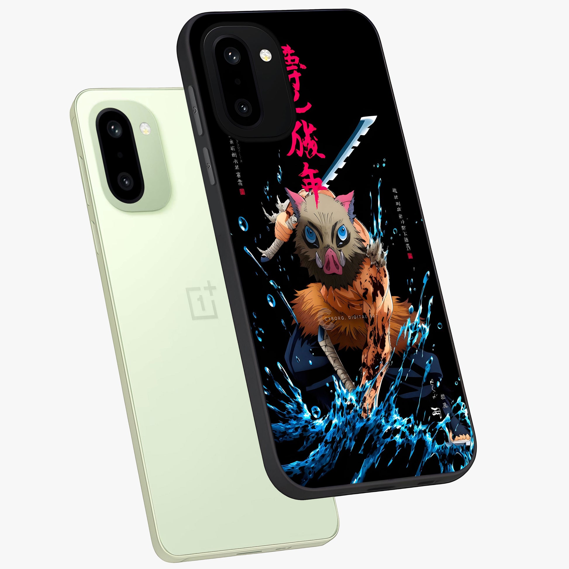 Savage Blade Warrior Glass Case for 1+15R angled mockup showcasing glossy finish and sharp combat detailing