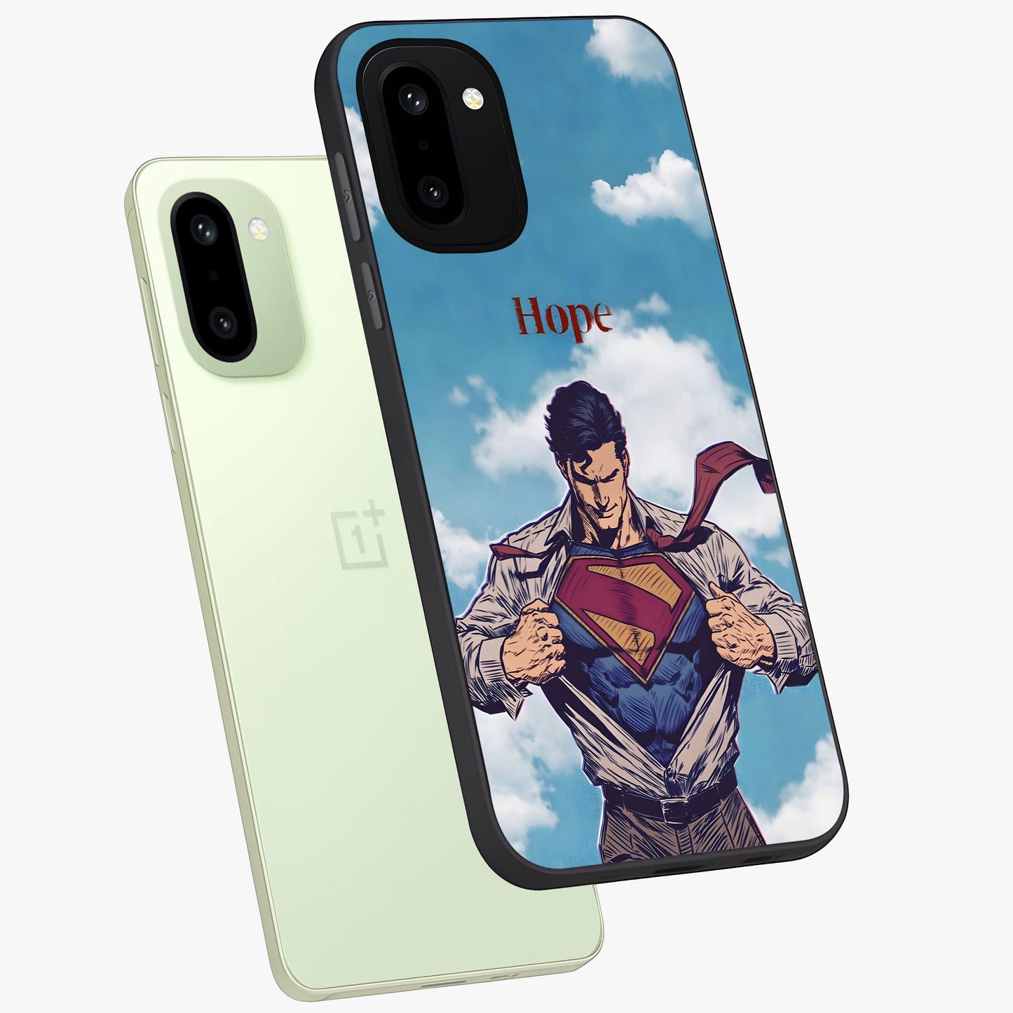 Symbol of Hope Glass Case for 1+15R angled mockup showcasing glossy finish and uplifting design tones