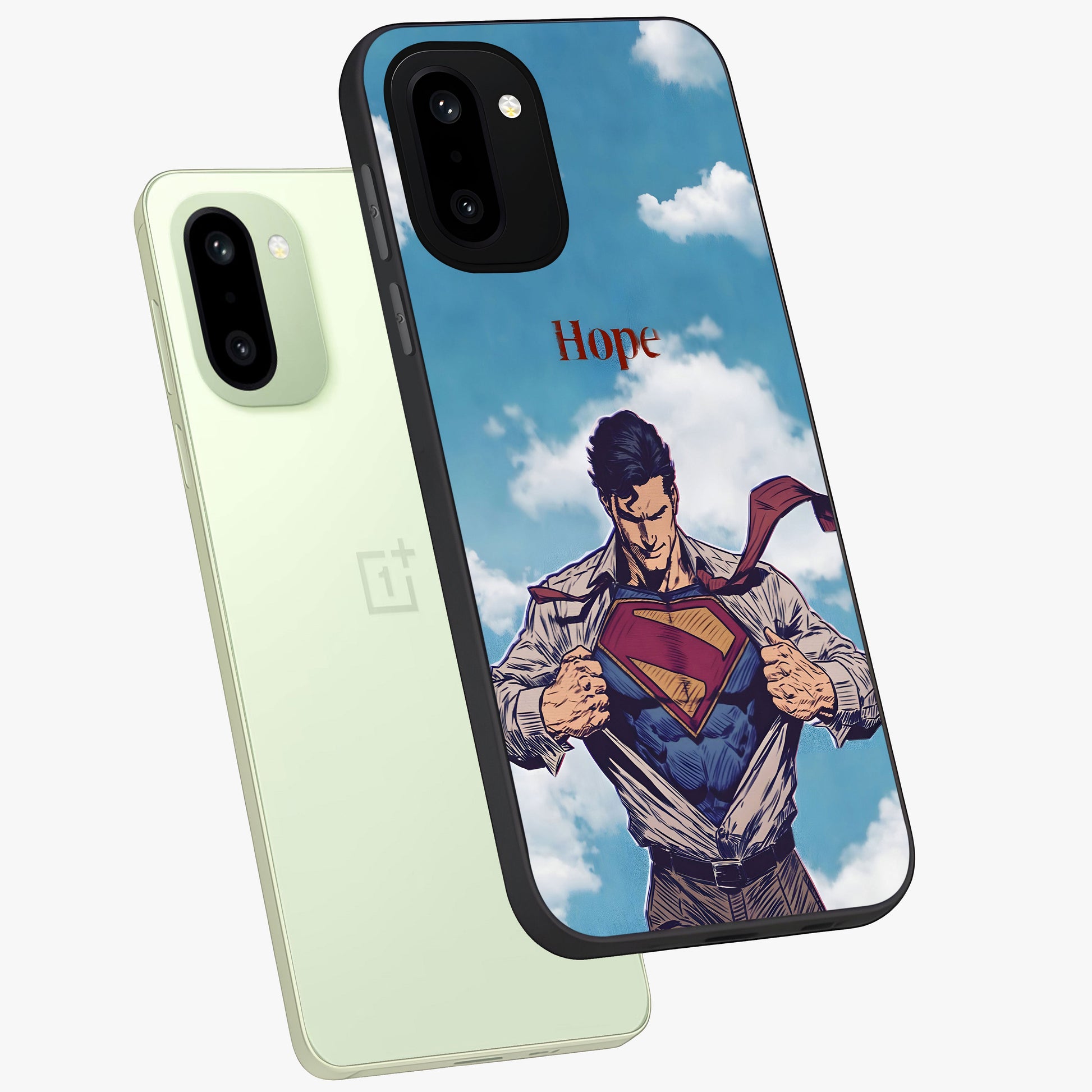 Symbol of Hope Glass Case for 1+15R angled mockup showcasing glossy finish and uplifting design tones