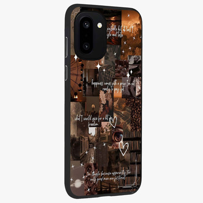Bittersweet Aesthetic Chaos Glass Case for 1+15R side perspective highlighting vibrant textures and premium detailing