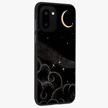 Celestial Midnight Veil Glass Case for 1+15R side perspective highlighting rich night tones and sleek premium edges