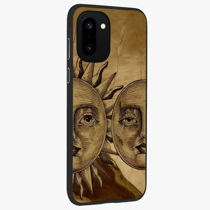 Celestial Relic Glow Glass Case for 1+15R side perspective highlighting intricate celestial textures and sleek build