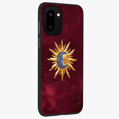 Celestial Unity Charm Glass Case for 1+15R side perspective highlighting detailed charm elements and sleek edges