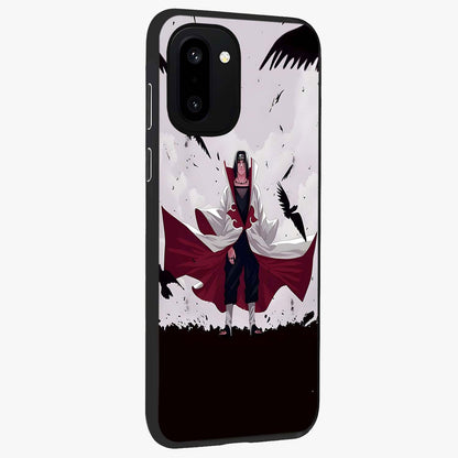 Crimson Crow Ascension Glass Case for 1+15R side perspective highlighting intricate crow detailing and premium texture