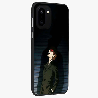 Crimson Shadow King Glass Case for 1+15R side perspective highlighting dramatic contrast and premium finish