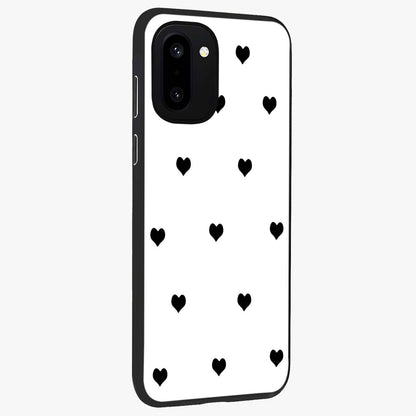 Cute and Simple Black Hearts Glass Case for OnePlus 15R |1+15R