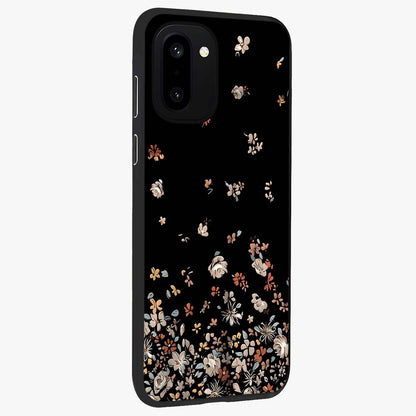 Dark Petal Aesthetic Glass Case for 1+15R side perspective highlighting refined textures and premium edge finish