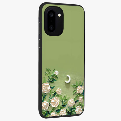Emerald Bloom Calm Glass Case for 1+15R side perspective highlighting delicate bloom detailing and smooth edges