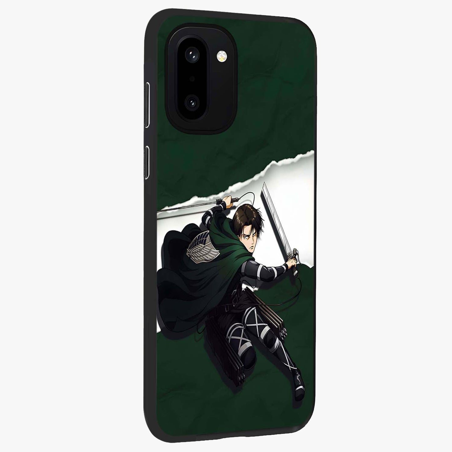 Emerald War Vanguard Glass Case for 1+15R side perspective highlighting dramatic textures and premium edges