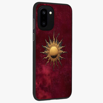 Golden Bloom Fields Glass Case for 1+15R side perspective highlighting delicate bloom textures and premium edges