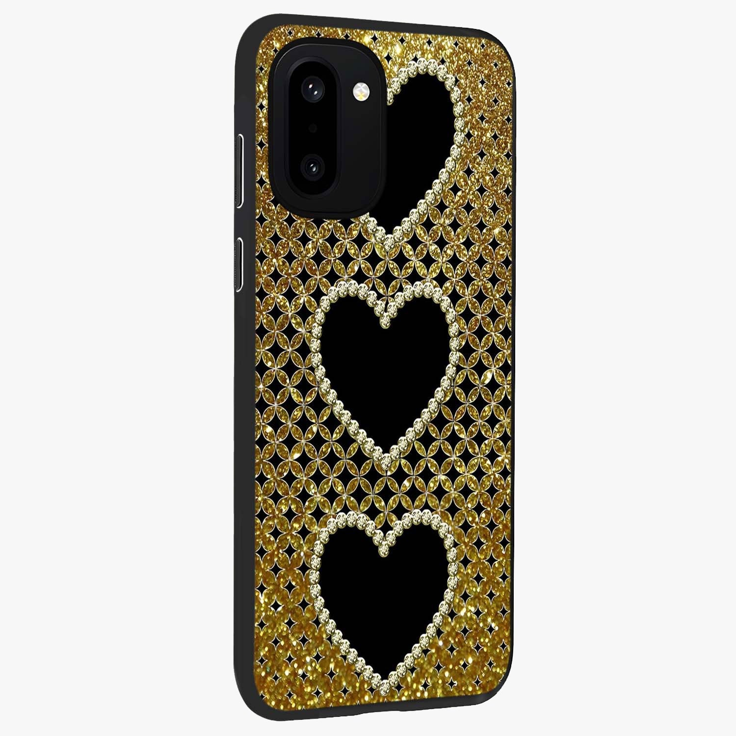 Golden Leaf Dreams Glass Case for 1+15R side perspective highlighting delicate leaf textures and smooth build