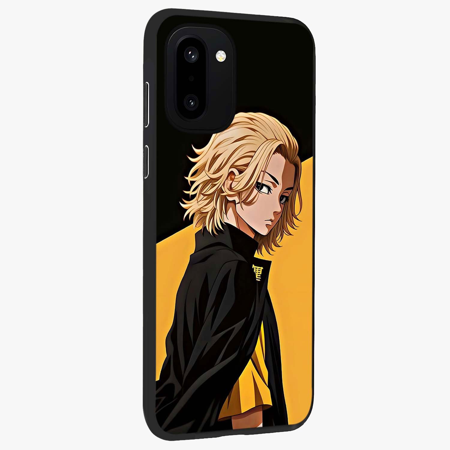 Golden Stallion Moonride Glass Case for 1+15R side perspective highlighting dynamic equestrian detailing and sleek build
