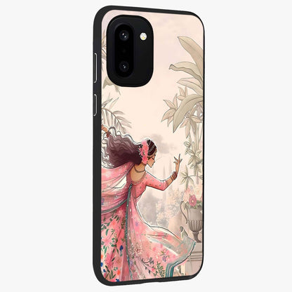 Graceful Garden Rhythm Glass Case for 1+15R side perspective highlighting refined floral textures and premium edges