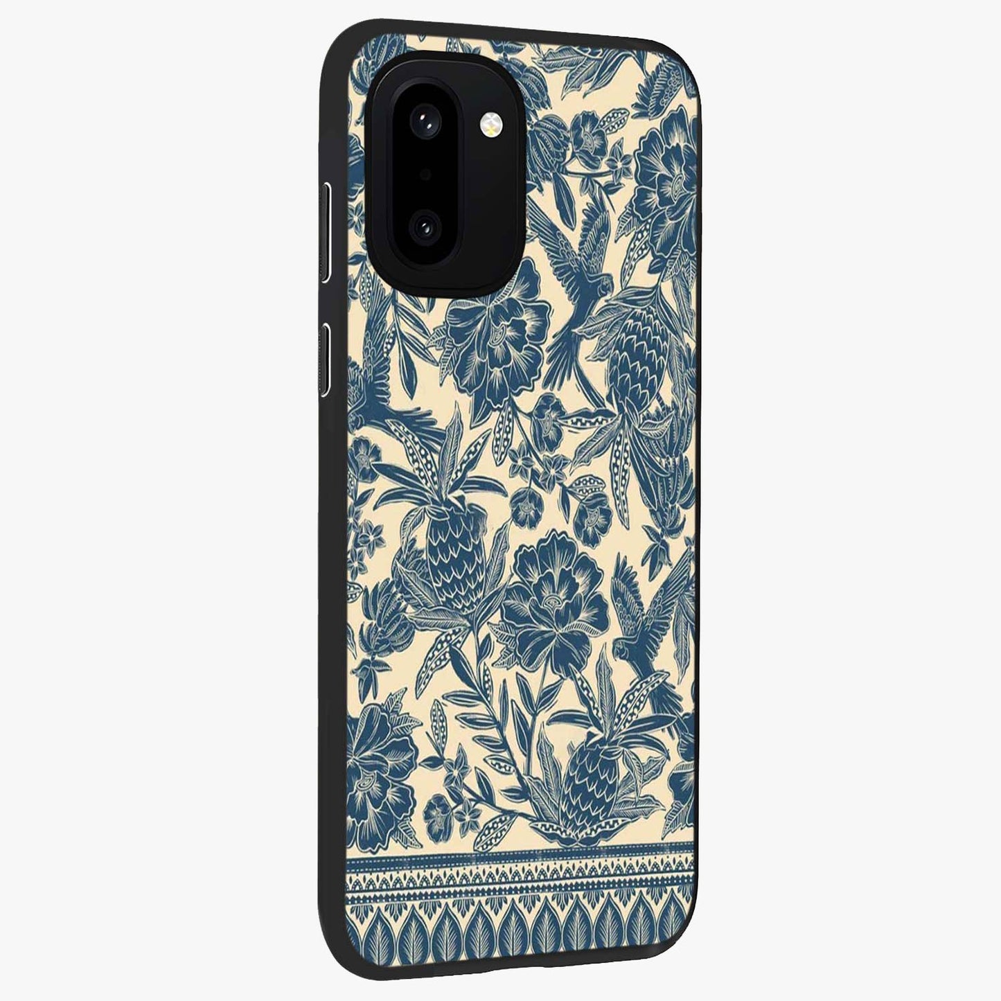 Heirloom Wild Bloom Glass Case for 1+15R side perspective highlighting intricate bloom detailing and premium build