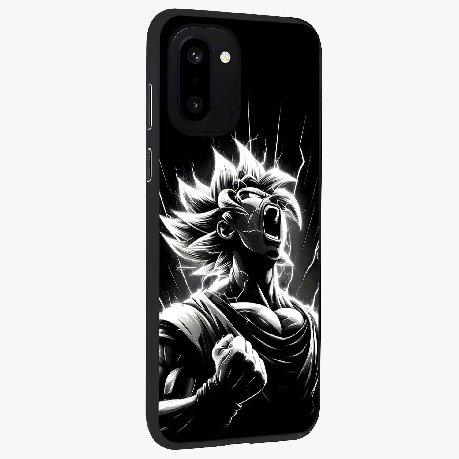 Limitless Power Unleashed Glass Case for 1+15R side perspective highlighting strong textures and sleek premium build