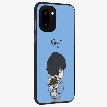 Love in My Hands Glass Case for 1+15R side perspective highlighting delicate detailing and sleek premium build
