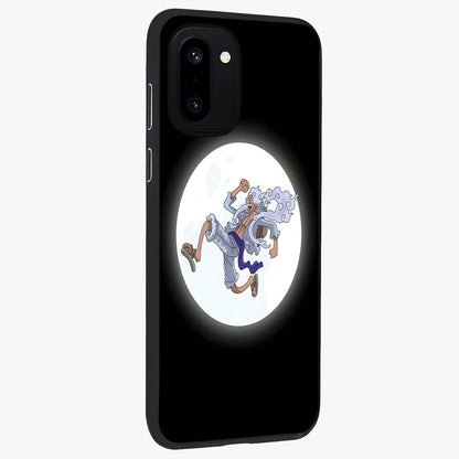 Moonlit Freedom Dance Glass Case for 1+15R side perspective highlighting dynamic detailing and premium edge finish