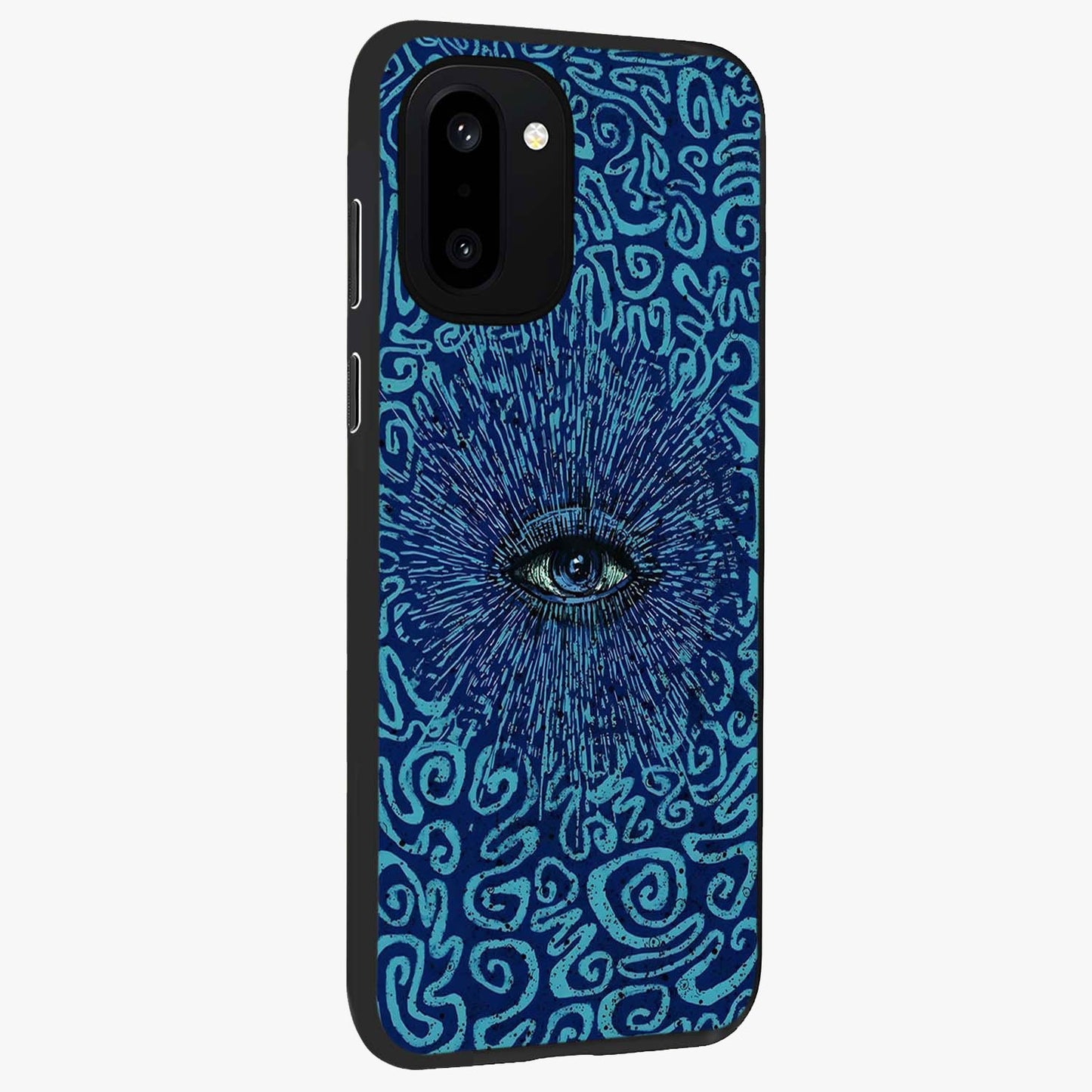 Mystic Inner Eye Glass Case for 1+15R side perspective highlighting bold detailing and smooth edges
