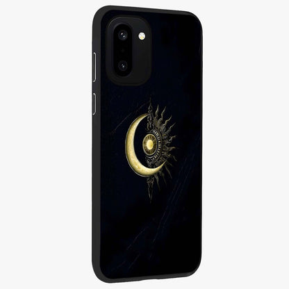 Mystic Lunar Flame Glass Case for 1+15R side perspective highlighting intense flame textures and premium build
