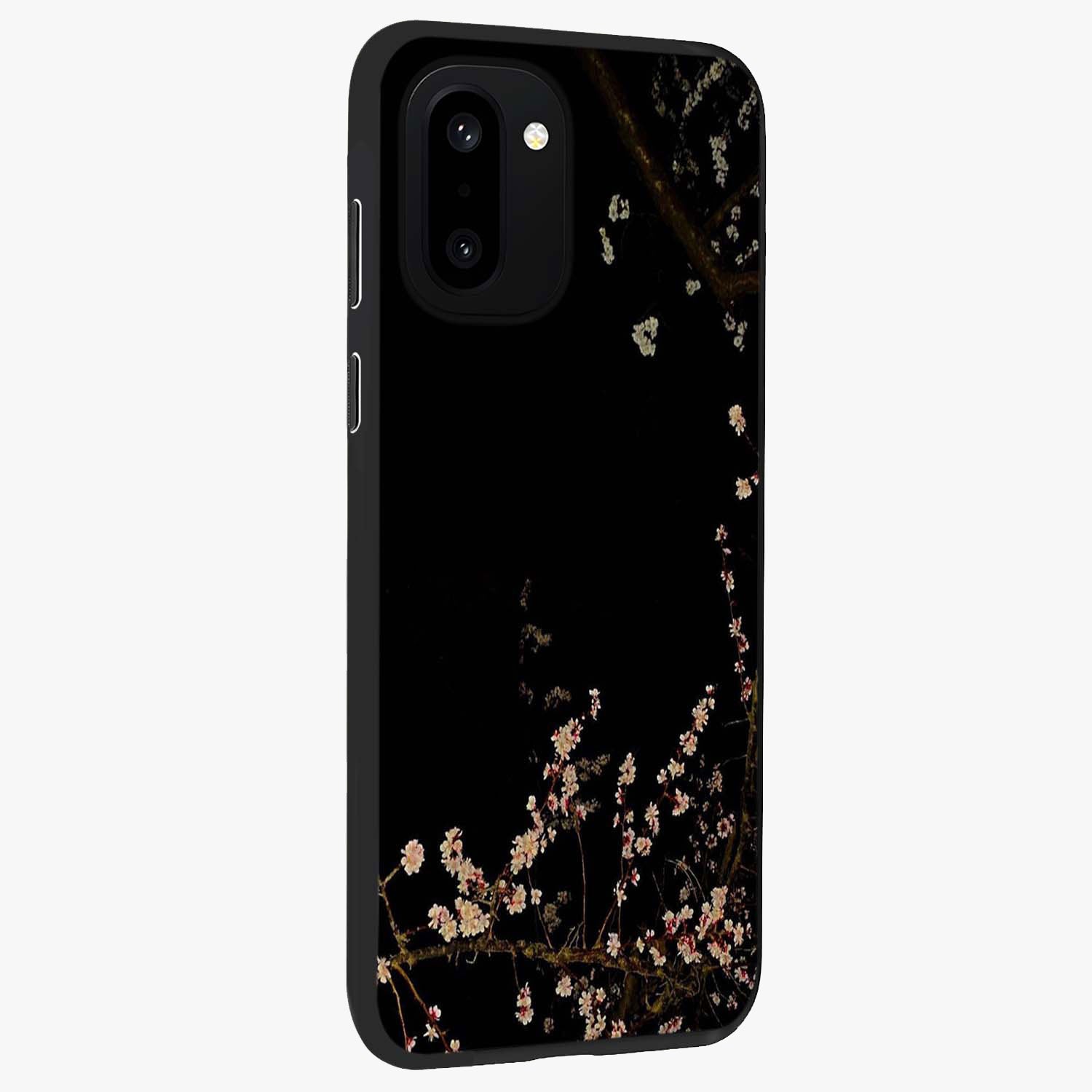Petal Moon Light With Custom Name Glass Case for 1+15R side perspective highlighting custom typography and smooth premium build