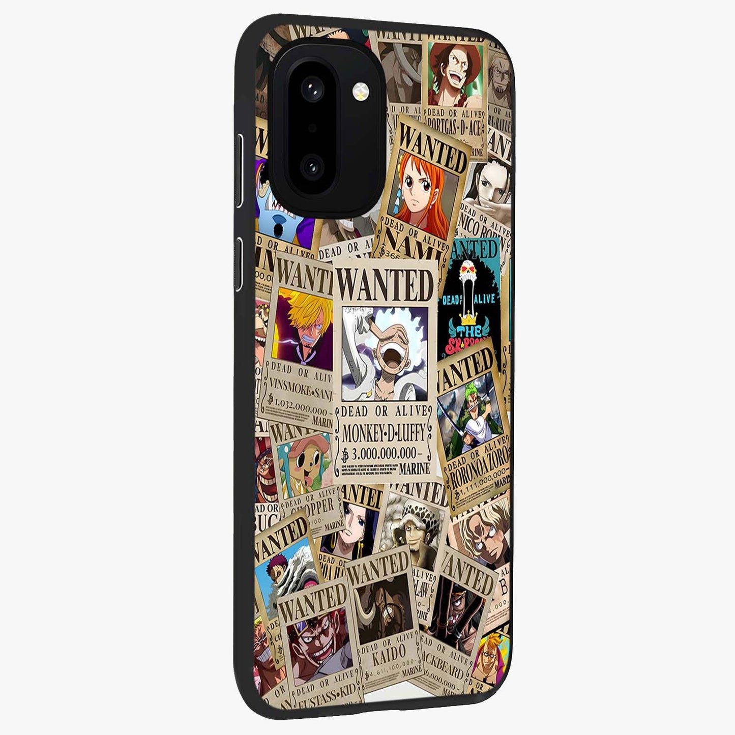 Pirate Wanted Legends Glass Case for 1+15R side perspective highlighting detailed character textures and premium edges