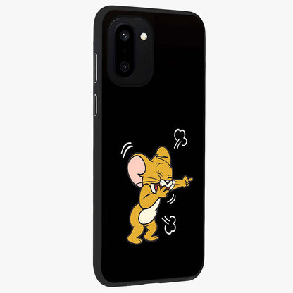 Playful Jerry Vibes Glass Case for 1+15R side perspective highlighting fun illustration textures and smooth build