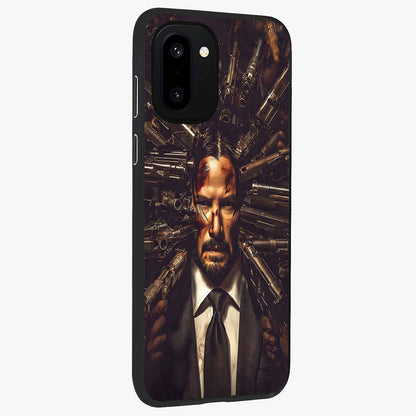 Relentless Shadow Assassin Glass Case for 1+15R side perspective highlighting sharp textures and sleek premium build