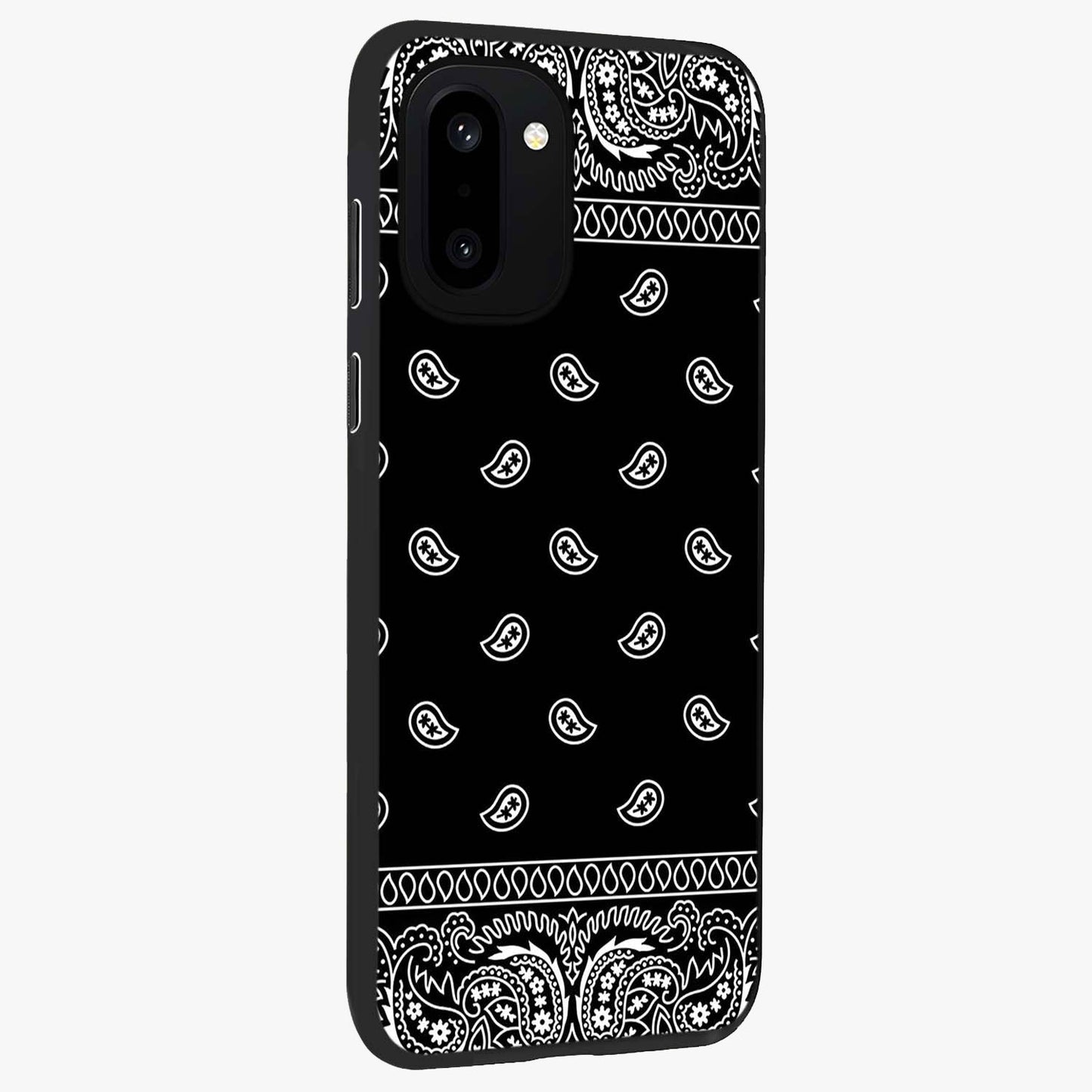 Retro Rebel Threads Glass Case for 1+15R side perspective highlighting bold detailing and smooth build