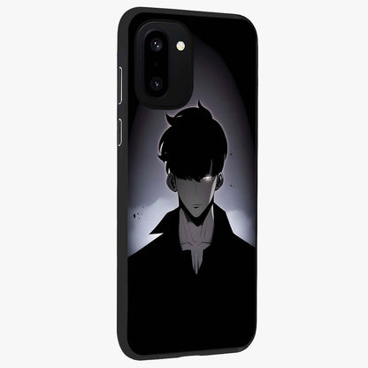 Silent Shadow Awakening Glass Case for 1+15R side perspective highlighting sharp textures and sleek premium build