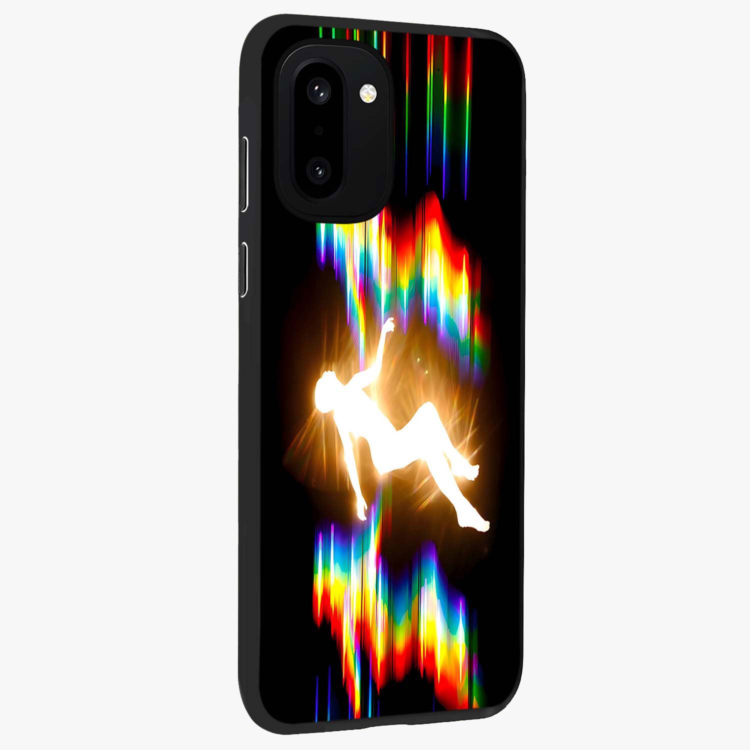 Soul in Spectrum Glass Case for 1+15R side perspective highlighting bold textures and smooth premium build
