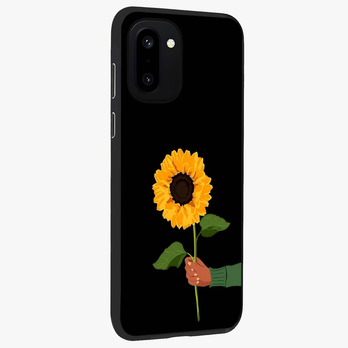 Sun Moon Stormy Sky Glass Case for 1+15R side perspective highlighting intense sky textures and premium edges