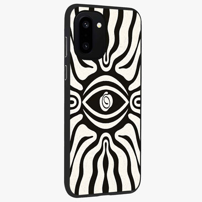Trancewave Illusion Art Glass Case for 1+15R side perspective highlighting dynamic wave textures and premium edges