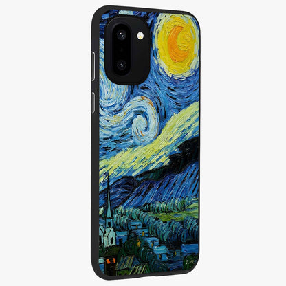 Van Gogh Art Glass Case for 1+15R side perspective highlighting vibrant artistic detailing and smooth premium build