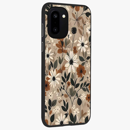 Vector Flowers Glass Case for 1+15R side perspective highlighting smooth floral textures and premium edges