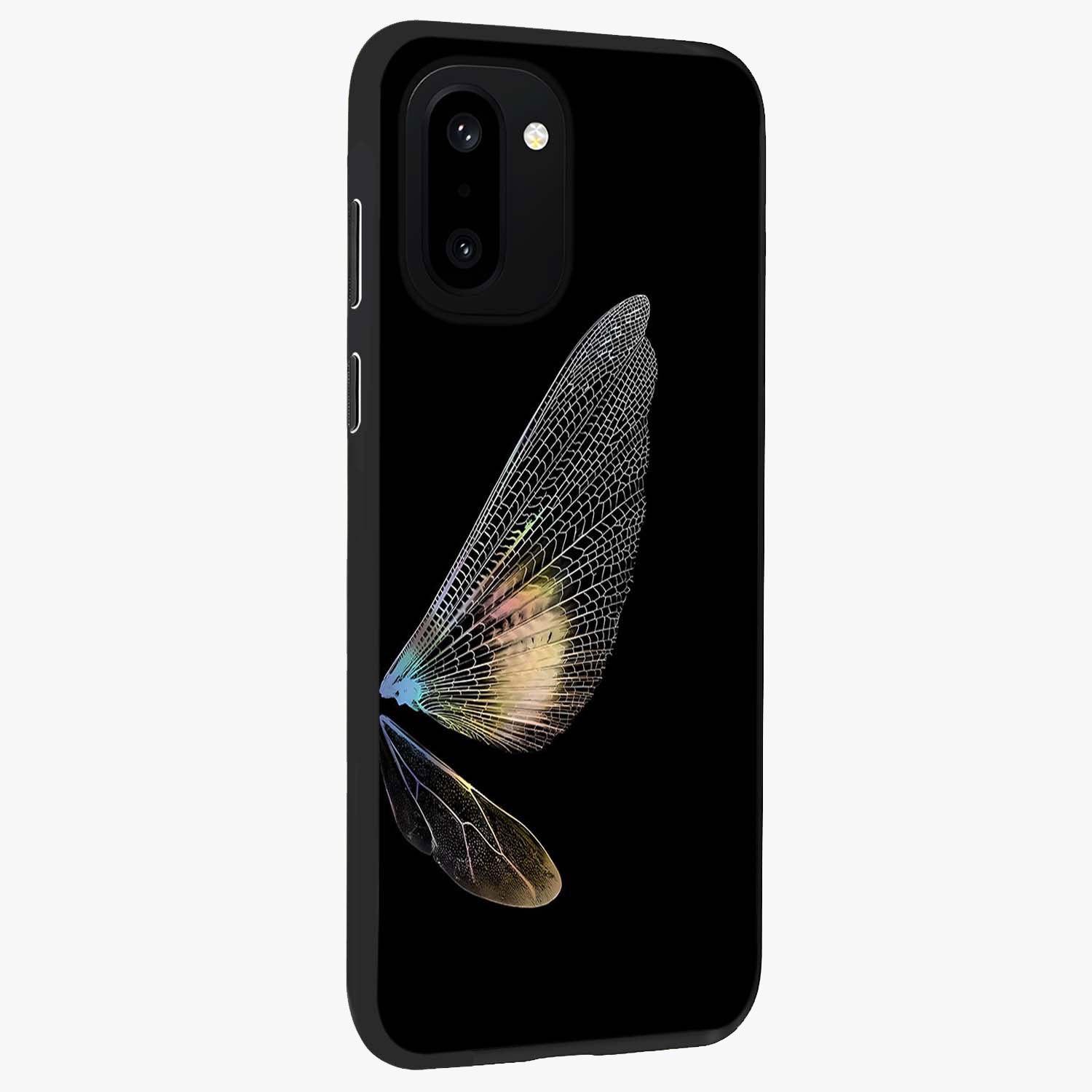 Whispers of Wings Glass Case for 1+15R side perspective highlighting light airy textures and premium edges