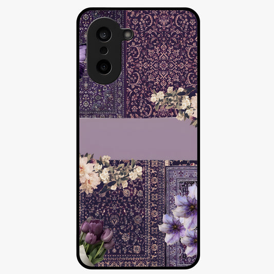 Antique Floral Whisper Glass Case for 1+Nord Ce 5 vintage front view featuring soft antique floral artwork