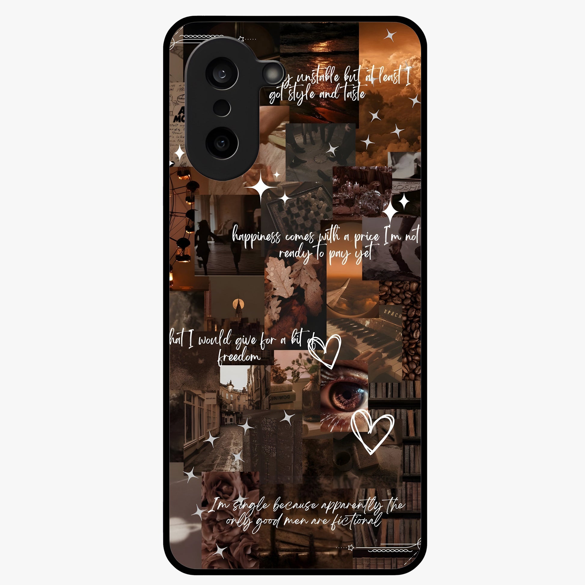 Bittersweet Aesthetic Chaos Glass Case for 1+Nord CE 5 bold front view featuring expressive abstract aesthetic artwork