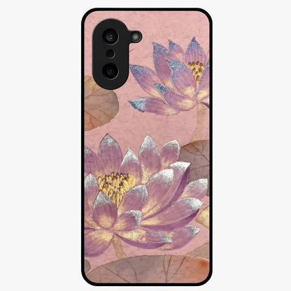 Blossom Mist Lotus Glass Case for 1+Nord CE 5 calm front view featuring lotus flower artwork with misty tones