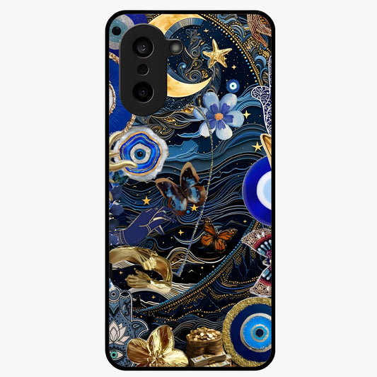 Celestial Blessing Shield Glass Case for 1+Nord CE 5 spiritual front view featuring protective celestial symbol artwork