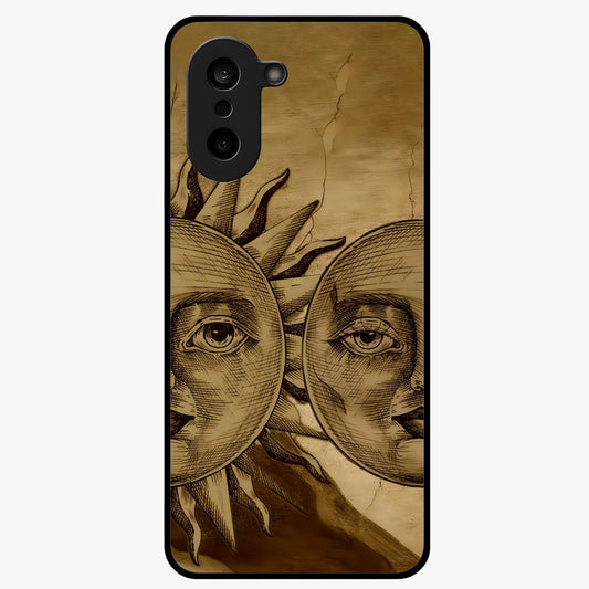 Celestial Relic Glow Glass Case for 1+Nord CE 5 mystical front view featuring ancient relic inspired cosmic artwork