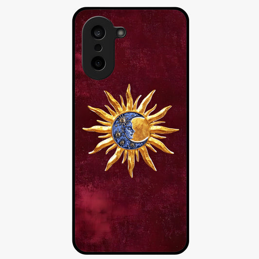 Celestial Unity Charm Glass Case for 1+Nord CE 5 symbolic front view featuring harmonious celestial artwork