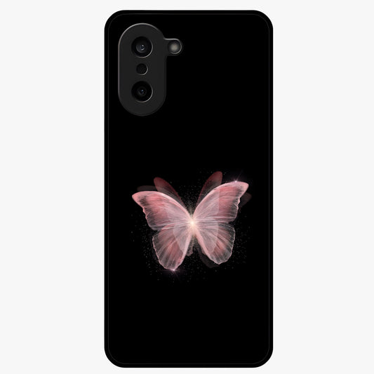 Celestial Wings Butterfly Glass Case for 1+Nord CE 5 elegant front view featuring butterfly artwork with cosmic accents