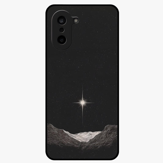 Cosmic Dream Night Glass Case for 1+Nord CE 5 dreamy front view featuring deep night sky artwork with glowing stars