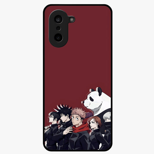 Crimson Crow Judgment Glass Case for 1+Nord CE 5 striking front view featuring bold crow illustration in crimson tones