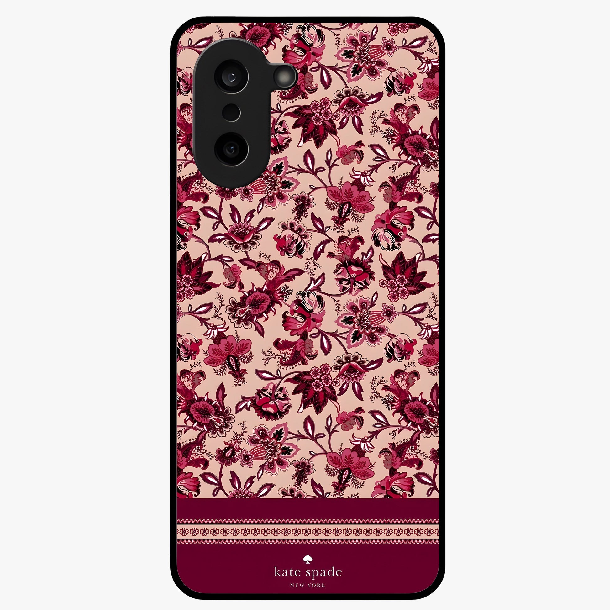 Crimson Rose Charm Glass Case for 1+Nord CE 5 elegant front view featuring rich red rose artwork