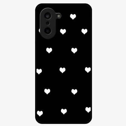 Cute Simple black Hearts Glass Case for 1+Nord CE 5 powerful front view featuring dark ascension themed artwork